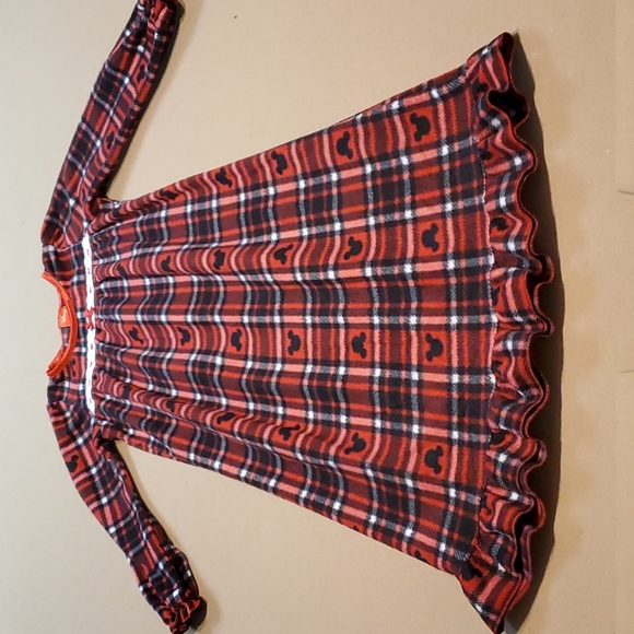 Disney Flannel Girls Sz 6 Plaid Mickey Nightgown Pajamas